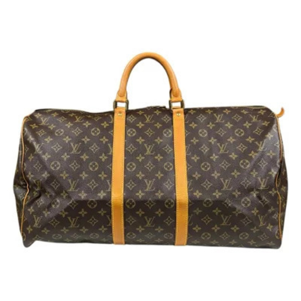 Louis Vuitton Keepall Monogram Boston Bag Canvas Brown